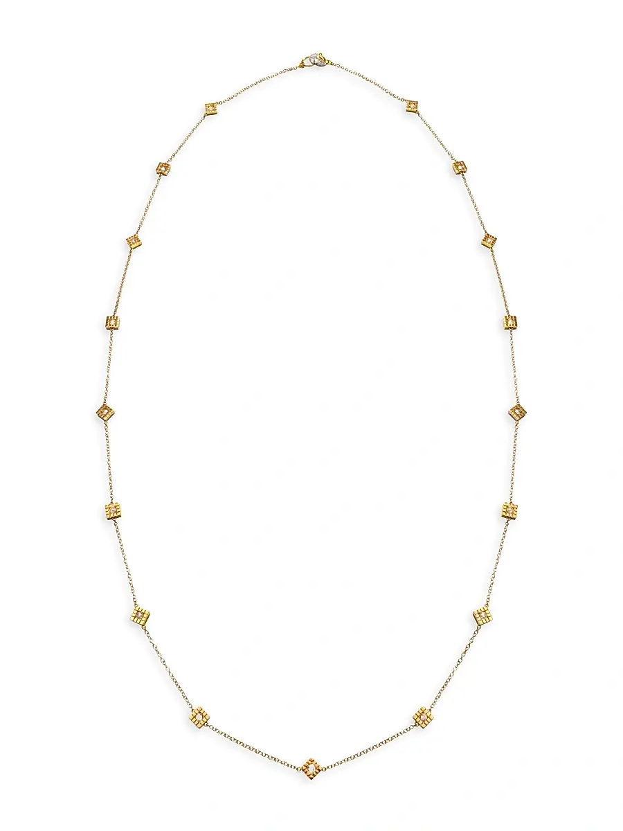 Women's Riflessi Two-Tone 18K Gold & 1.74 TCW Diamond Station Necklace - Yellow Gold