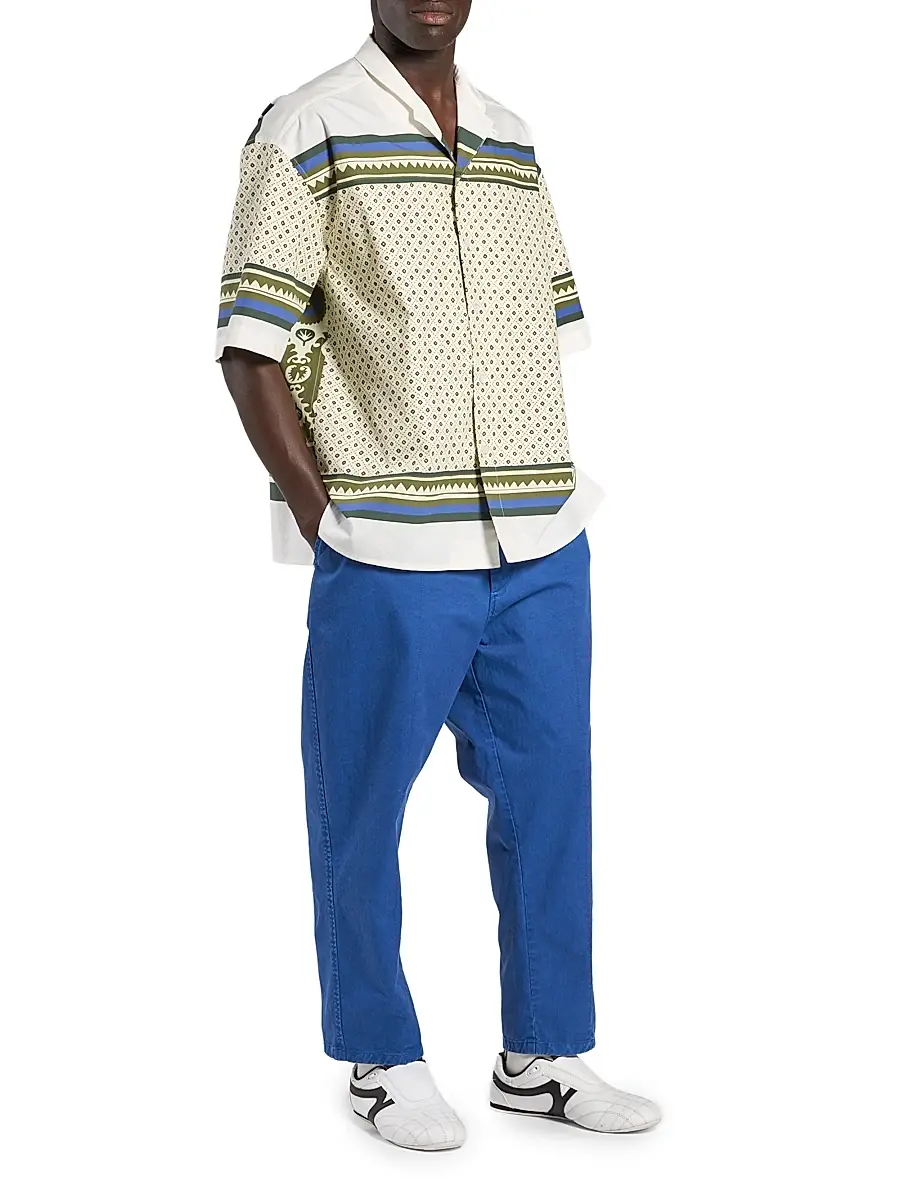 MORDECAI Men's Bandana-Print Cotton Bowling Shirt | Thumbnail 2 MORDECAI Men's Bandana-Print Cotton Bowling Shirt | Thumbnail 2