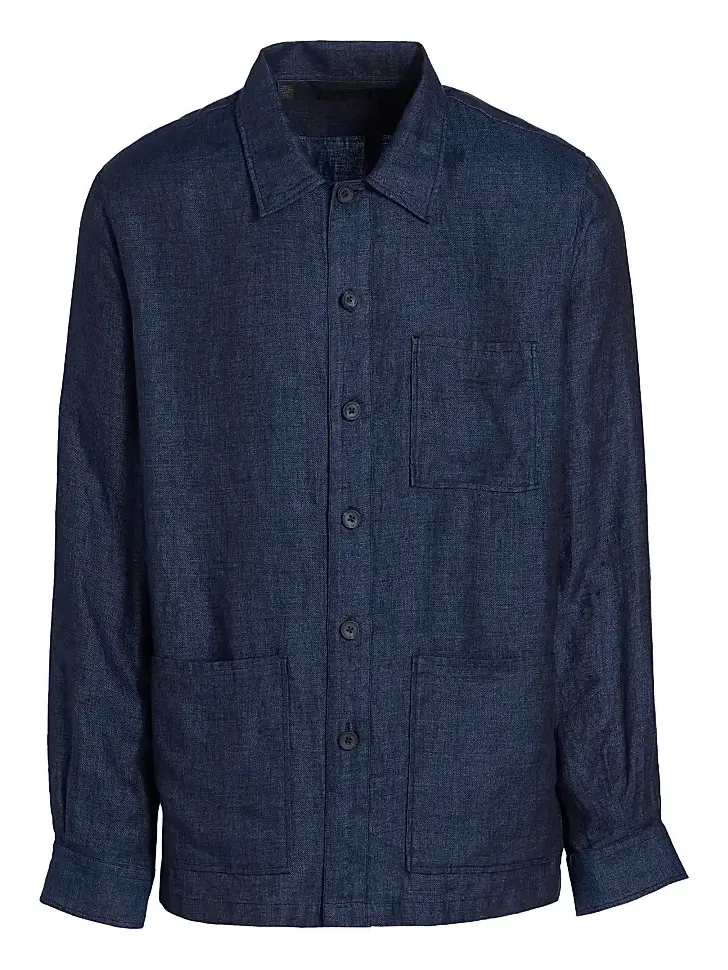Saks Fifth Avenue Men's Linen Patch Pocket Overshirt