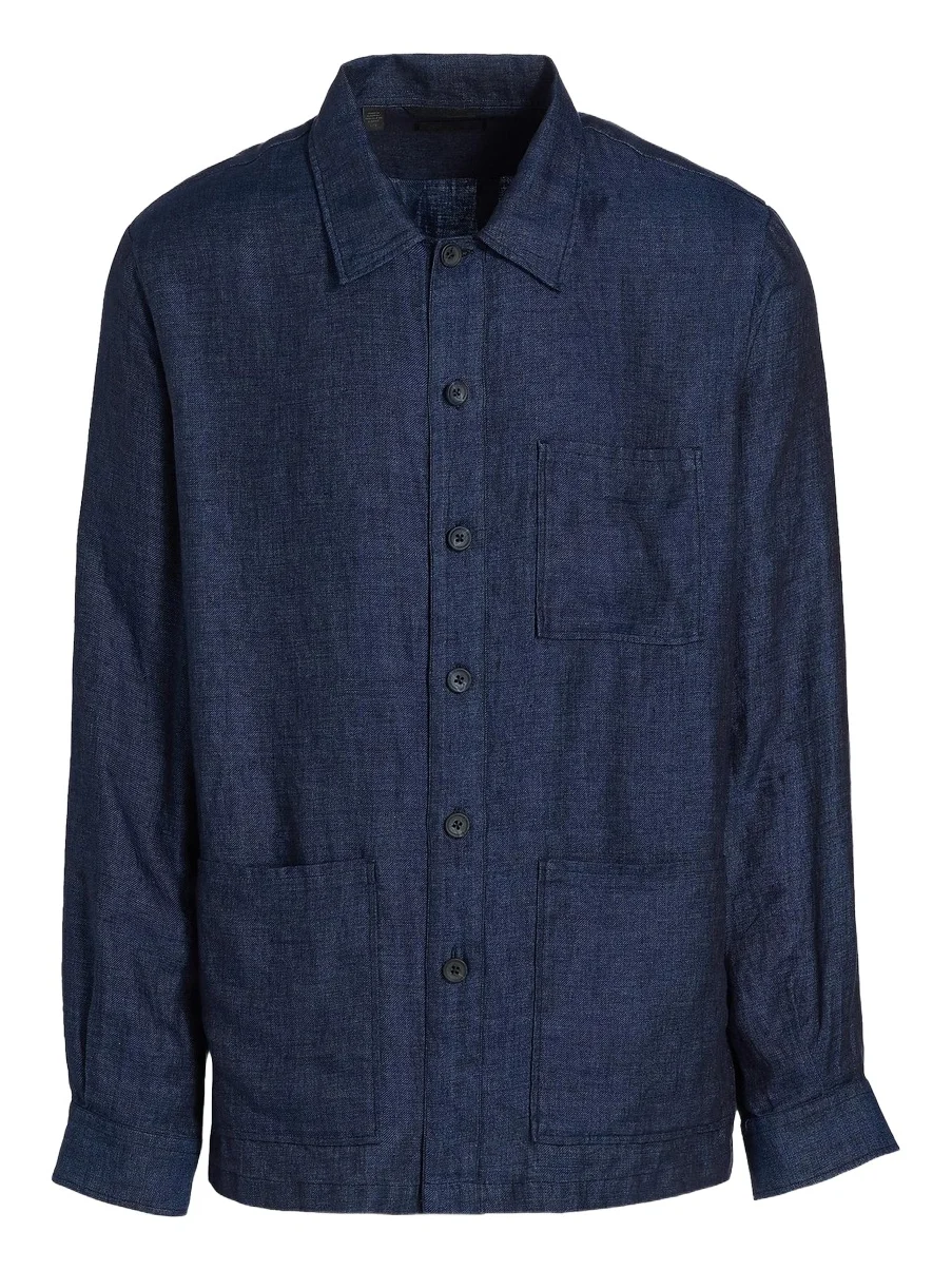 Saks Fifth Avenue Men's Linen Patch Pocket Overshirt