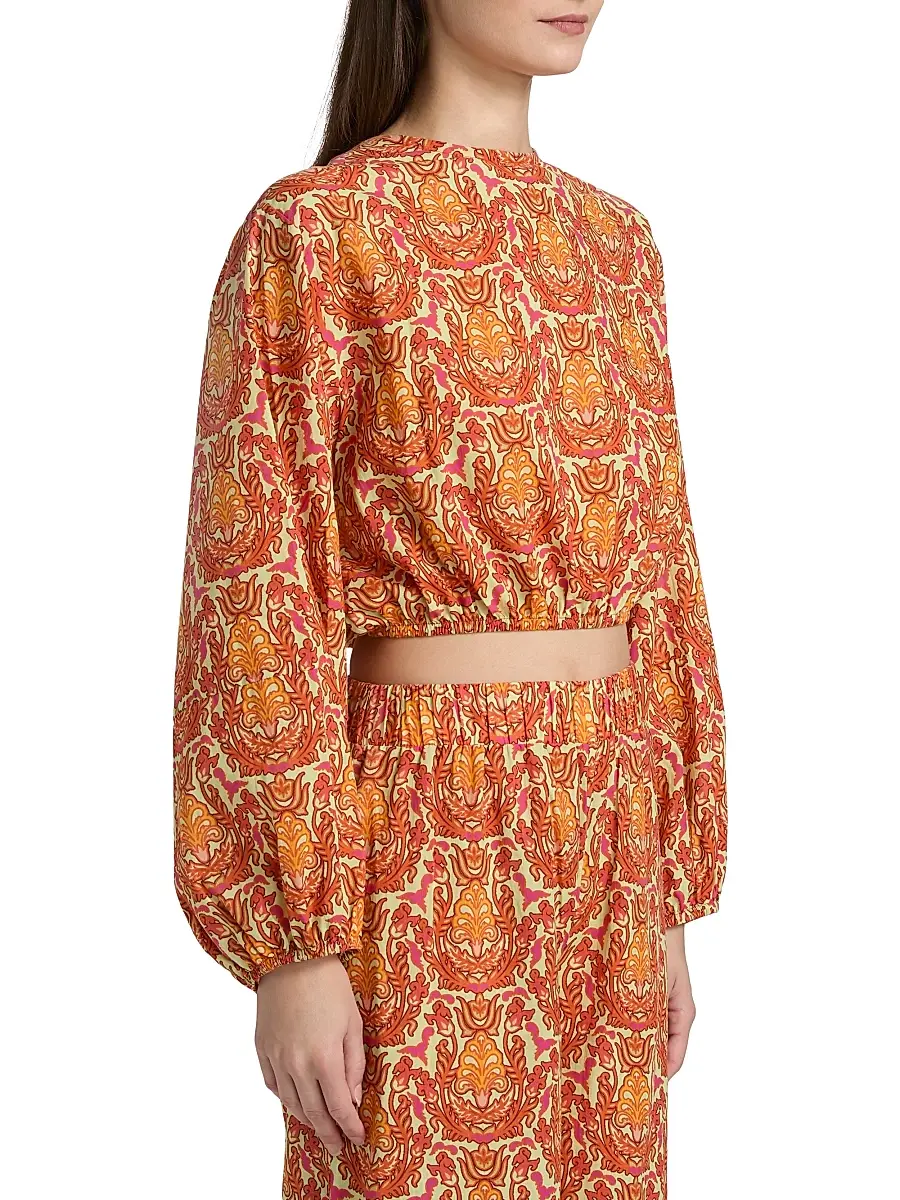 EYWASOULS MALIBU Women's Isla Damask Open-Back Crop Top | Thumbnail 4 EYWASOULS MALIBU Women's Isla Damask Open-Back Crop Top | Thumbnail 4
