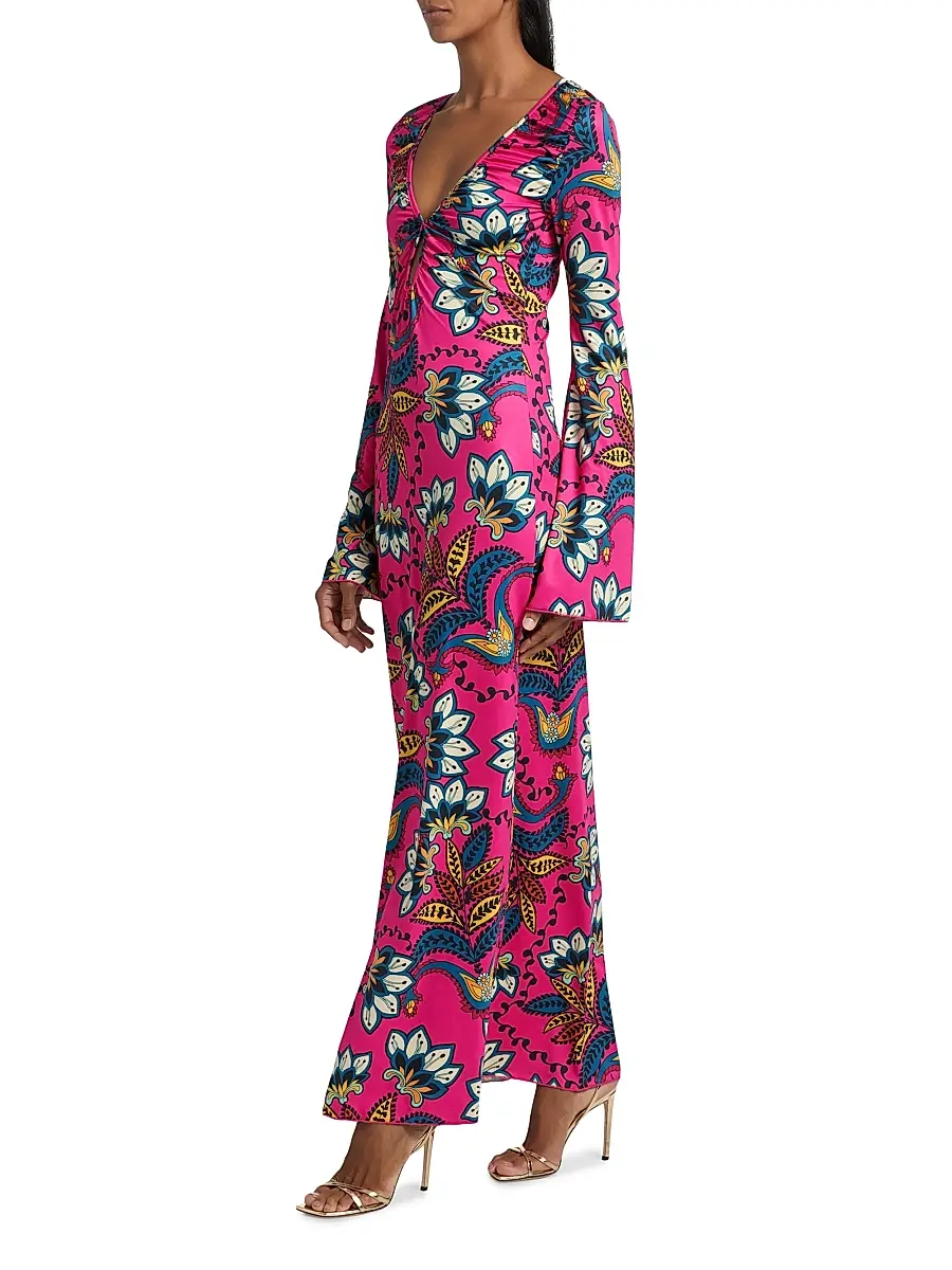 EYWASOULS MALIBU Women's Diana Bell-Sleeve Maxi Dress | Thumbnail 2