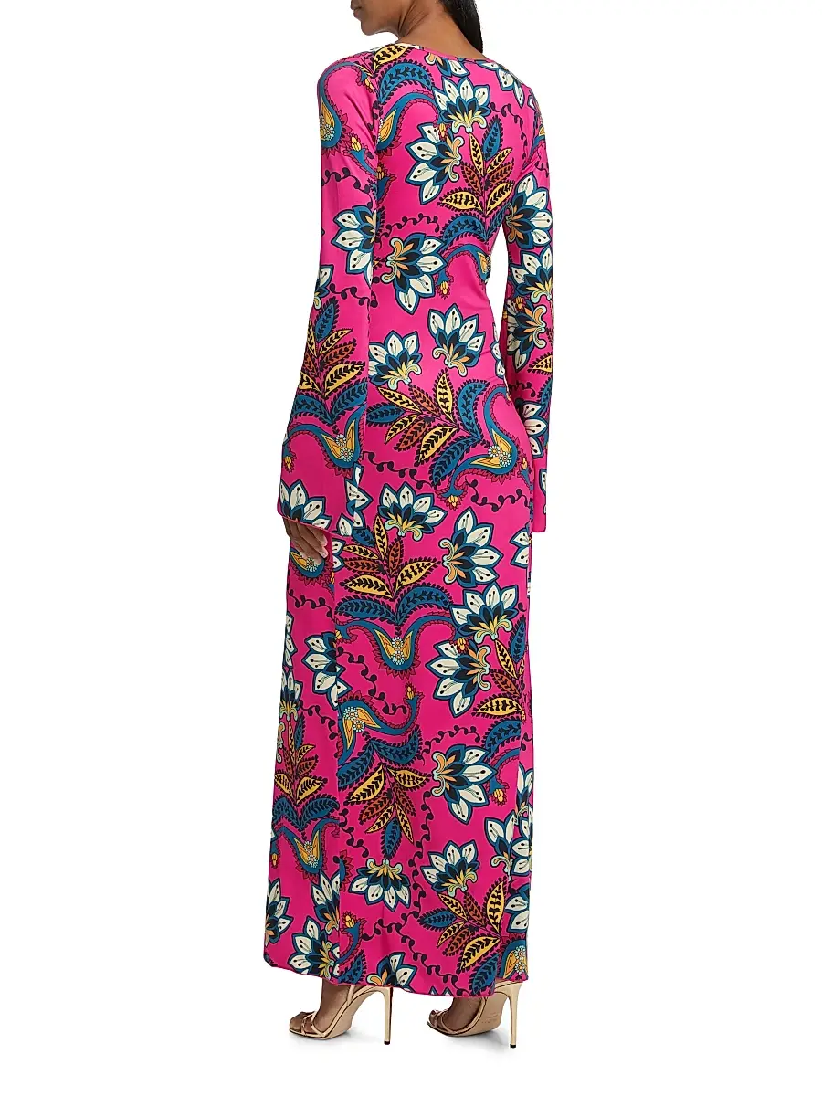 EYWASOULS MALIBU Women's Diana Bell-Sleeve Maxi Dress | Thumbnail 5