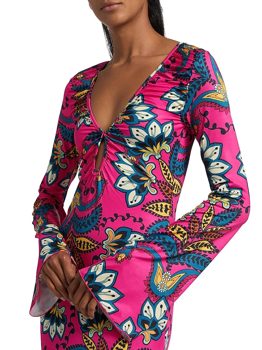 EYWASOULS MALIBU Women's Diana Bell-Sleeve Maxi Dress | Thumbnail 6