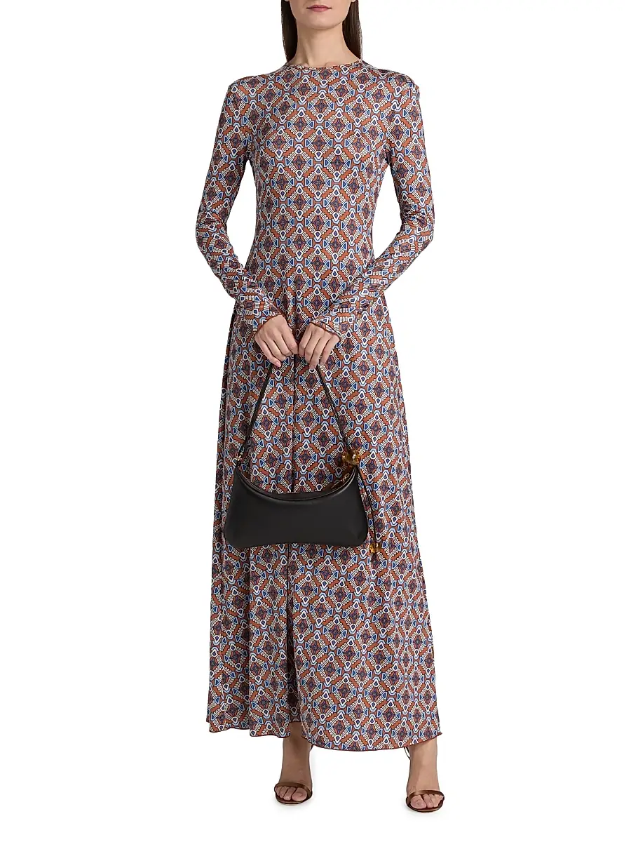 EYWASOULS MALIBU Women's Sam Printed Long-Sleeve Maxi-Dress | Thumbnail 2