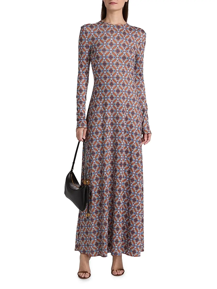 EYWASOULS MALIBU Women's Sam Printed Long-Sleeve Maxi-Dress | Thumbnail 3