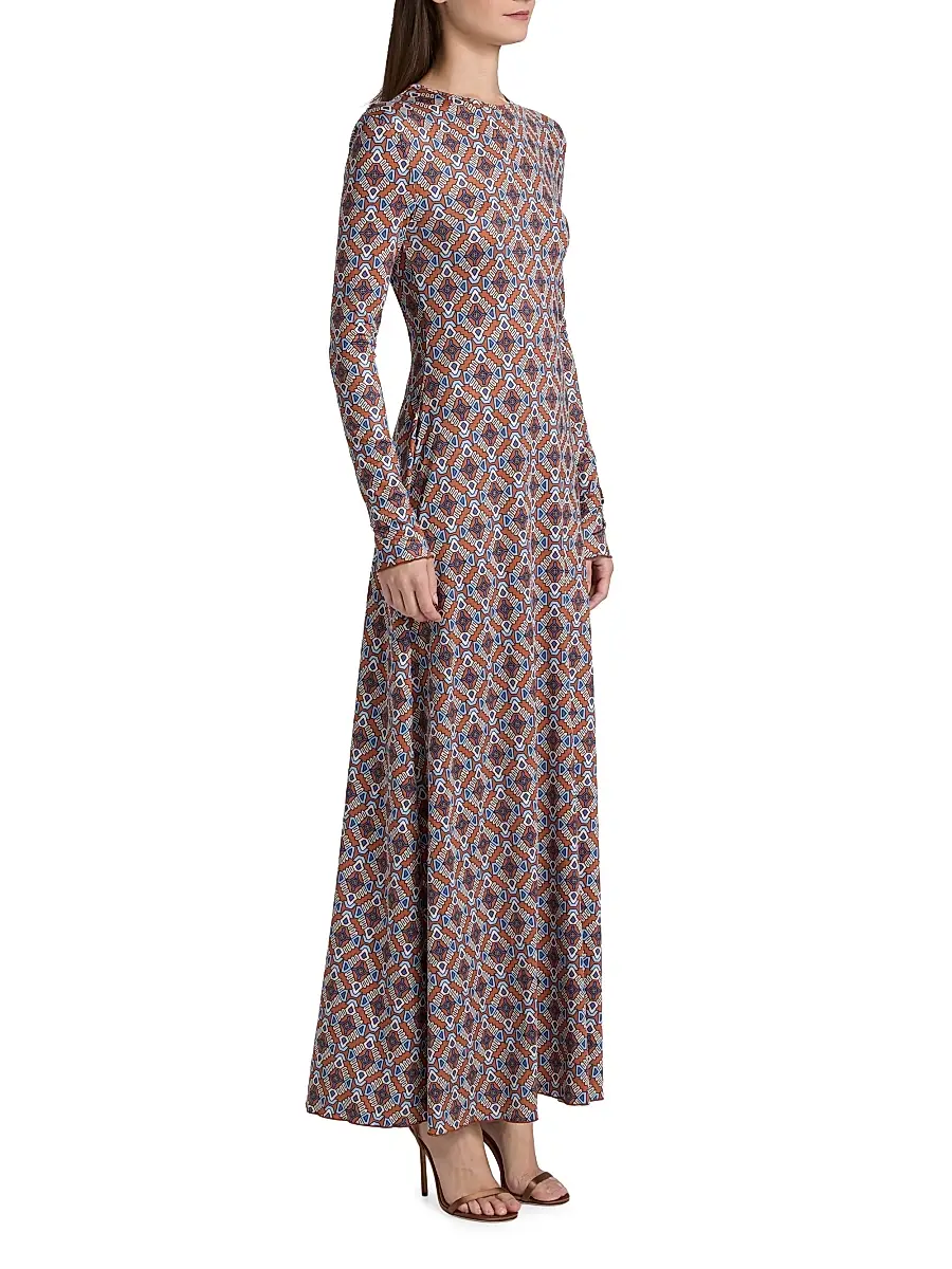 EYWASOULS MALIBU Women's Sam Printed Long-Sleeve Maxi-Dress | Thumbnail 4