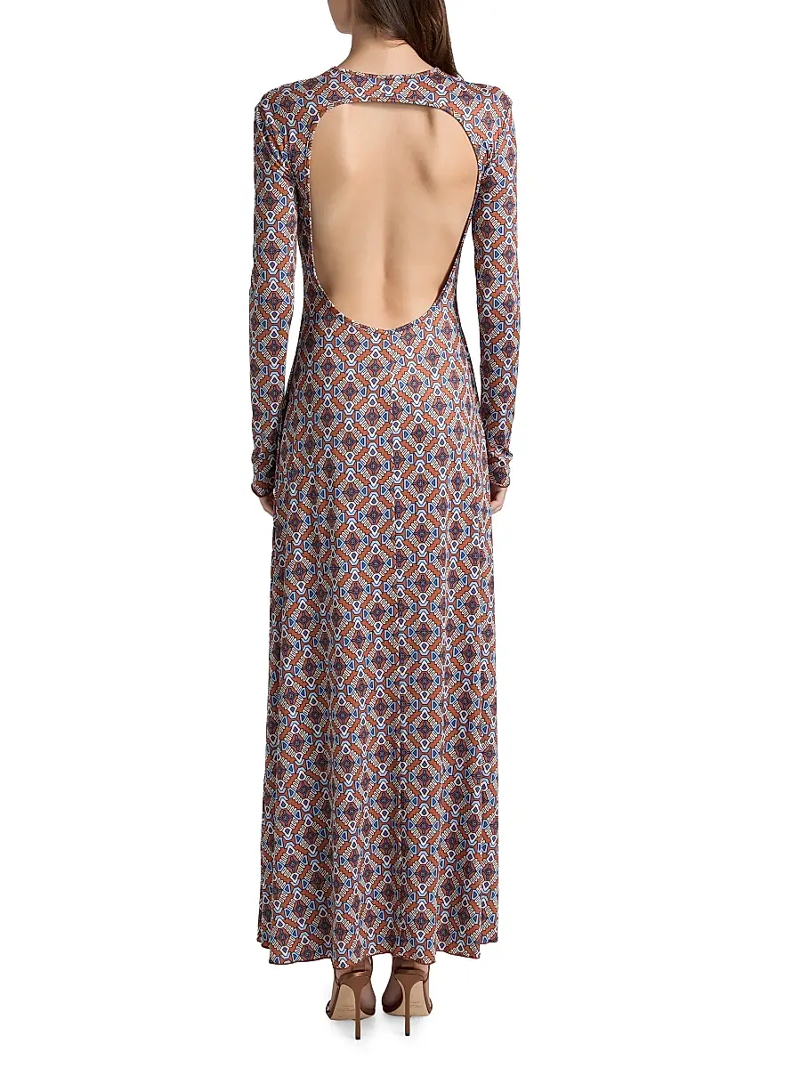 EYWASOULS MALIBU Women's Sam Printed Long-Sleeve Maxi-Dress | Thumbnail 5