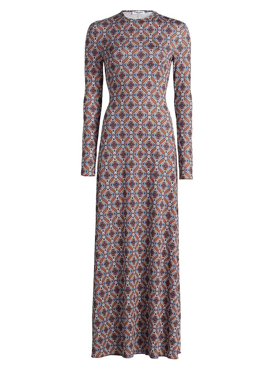 EYWASOULS MALIBU Women's Sam Printed Long-Sleeve Maxi-Dress