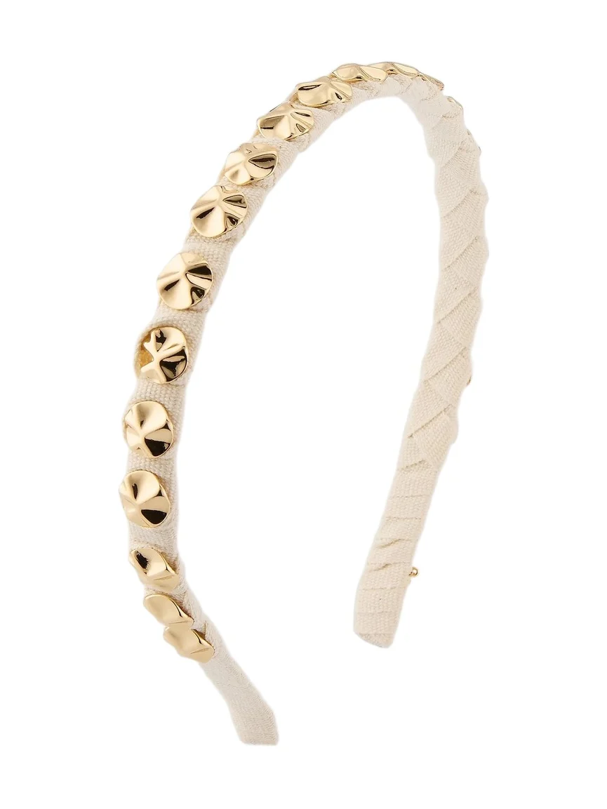 Lele Sadoughi Women's Palm Beach Socialite 14K-Gold-Plated Studded Ribbon Headband