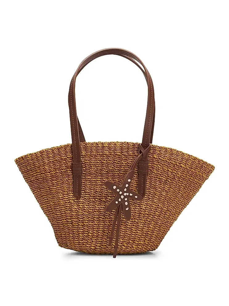 Women's The East West Mini Straw Tote Bag Women's The East West Mini Straw Tote Bag