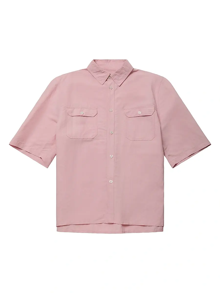 Willy Chavarria Men's Corcoran Oversized Short-Sleeve Shirt - Chicle | Image 1 Willy Chavarria Men's Corcoran Oversized Short-Sleeve Shirt - Chicle | Image 1