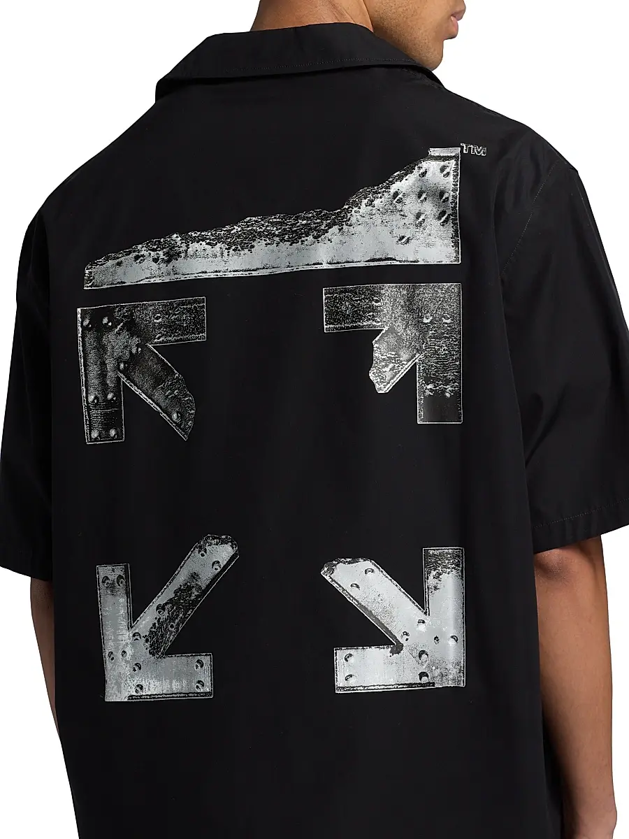 Off-White Men's Metal Arrow Poplin Bowling Shirt | Thumbnail 6