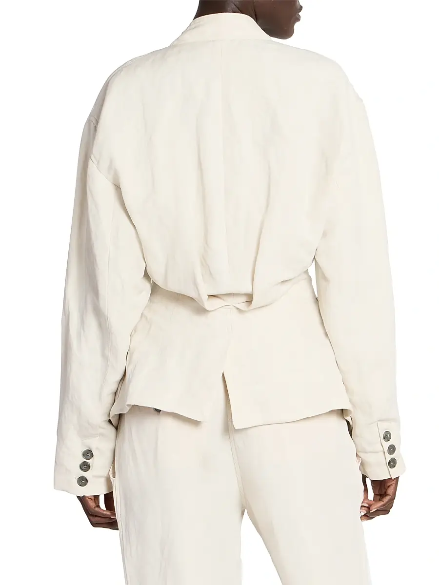 Isabel Marant Women's Soraya Linen-Silk Blazer - Ecru | Thumbnail 5 Isabel Marant Women's Soraya Linen-Silk Blazer - Ecru | Thumbnail 5