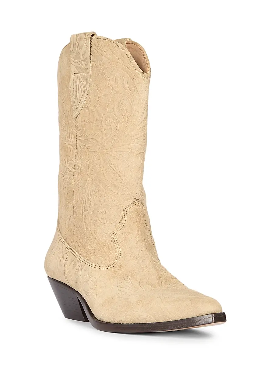 Isabel Marant Women's Duerto 40MM Suede Cowbody Boots - Desert | Thumbnail 2 Isabel Marant Women's Duerto 40MM Suede Cowbody Boots - Desert | Thumbnail 2