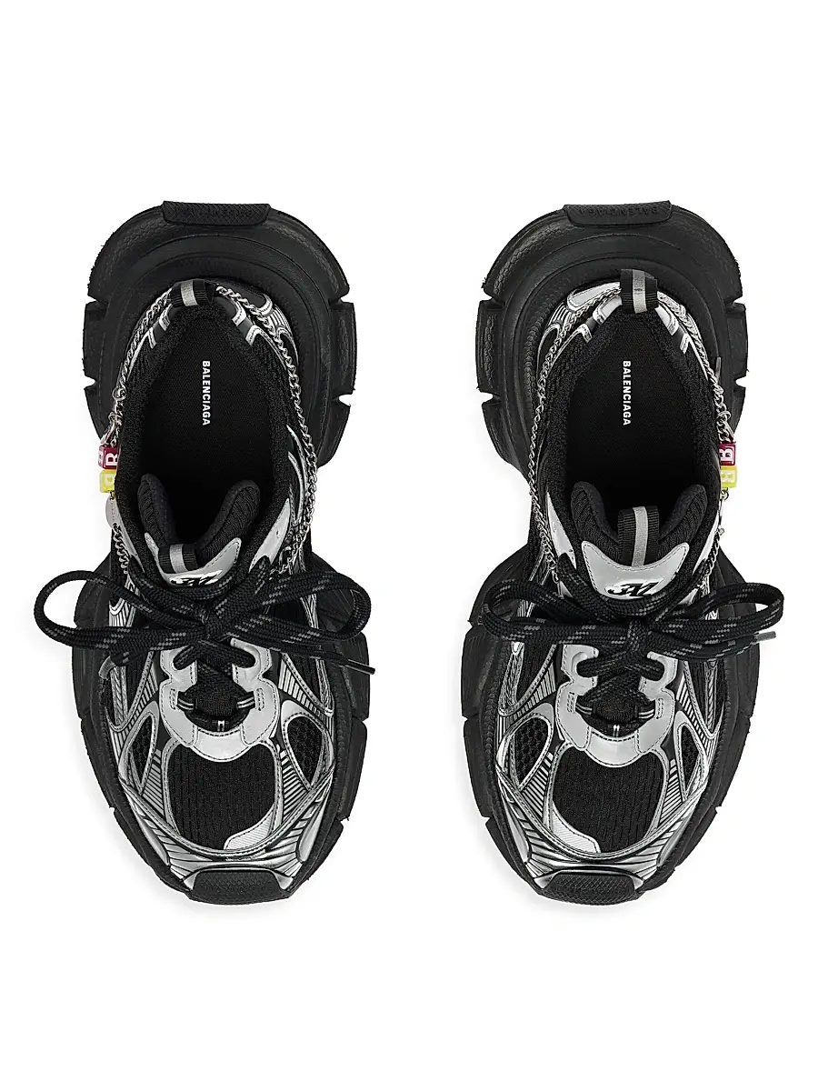 Balenciaga Men's 3XL Sneakers with Charms - Black Silver | Thumbnail 3