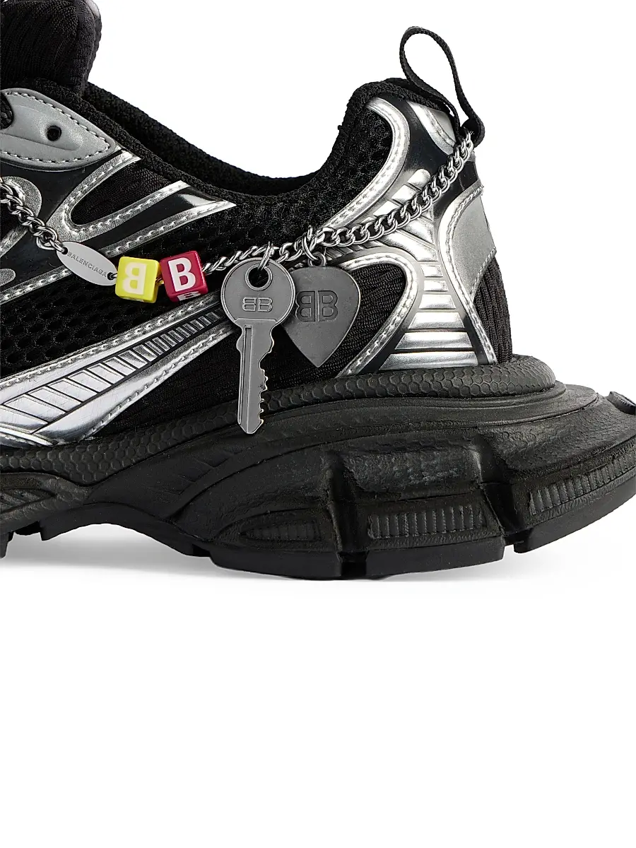 Balenciaga Men's 3XL Sneakers with Charms - Black Silver | Thumbnail 4