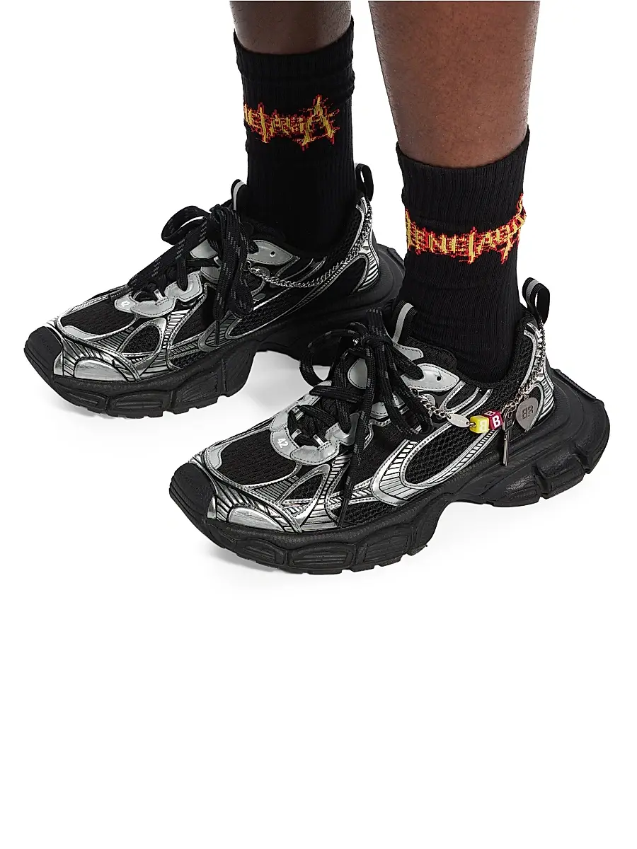 Balenciaga Men's 3XL Sneakers with Charms - Black Silver | Thumbnail 5