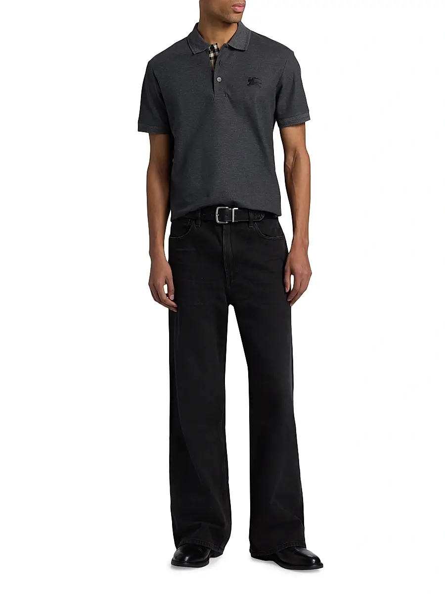Burberry Men's Eddie EKD Cotton Polo Shirt | Thumbnail 2 Burberry Men's Eddie EKD Cotton Polo Shirt | Thumbnail 2