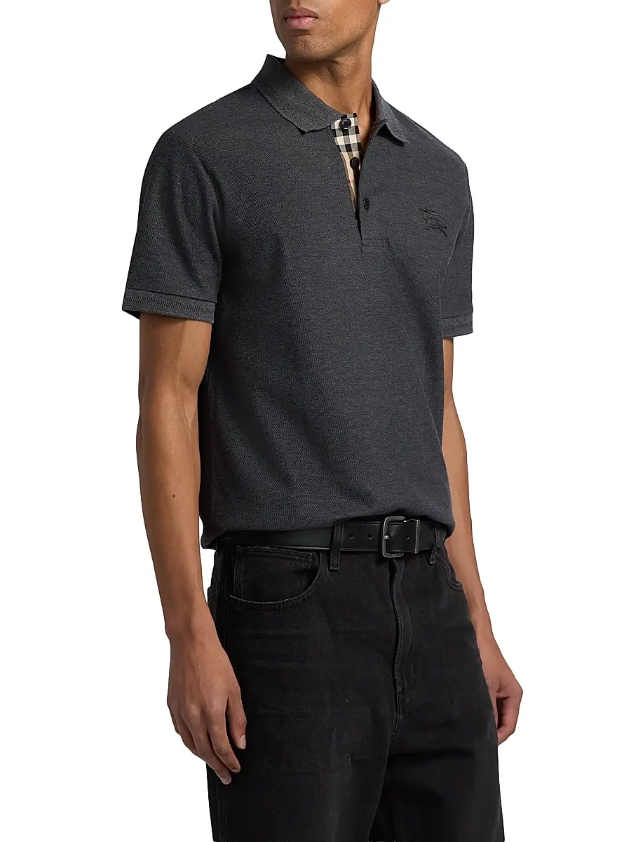 Burberry Men's Eddie EKD Cotton Polo Shirt | Thumbnail 4 Burberry Men's Eddie EKD Cotton Polo Shirt | Thumbnail 4