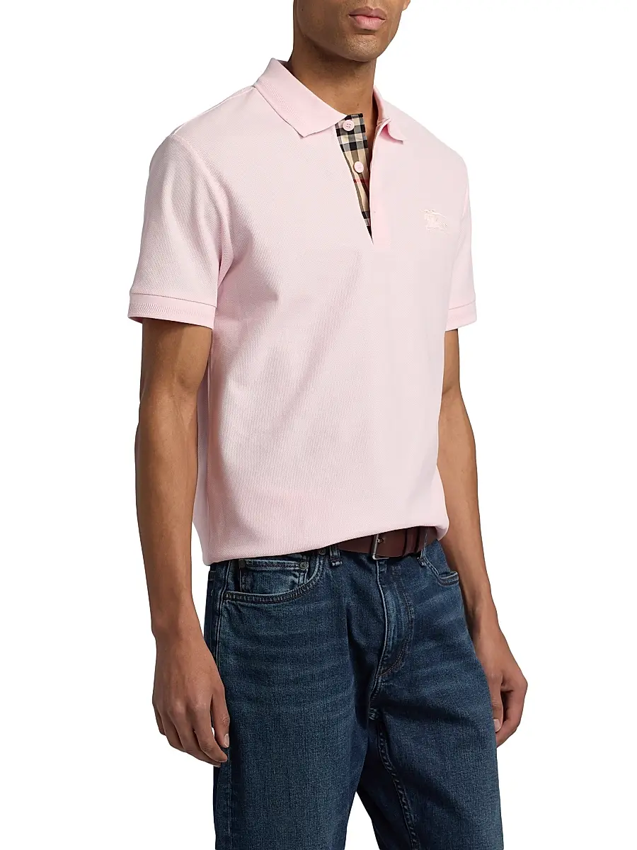 Burberry Men's Eddie EKD Cotton Polo Shirt | Thumbnail 4 Burberry Men's Eddie EKD Cotton Polo Shirt | Thumbnail 4