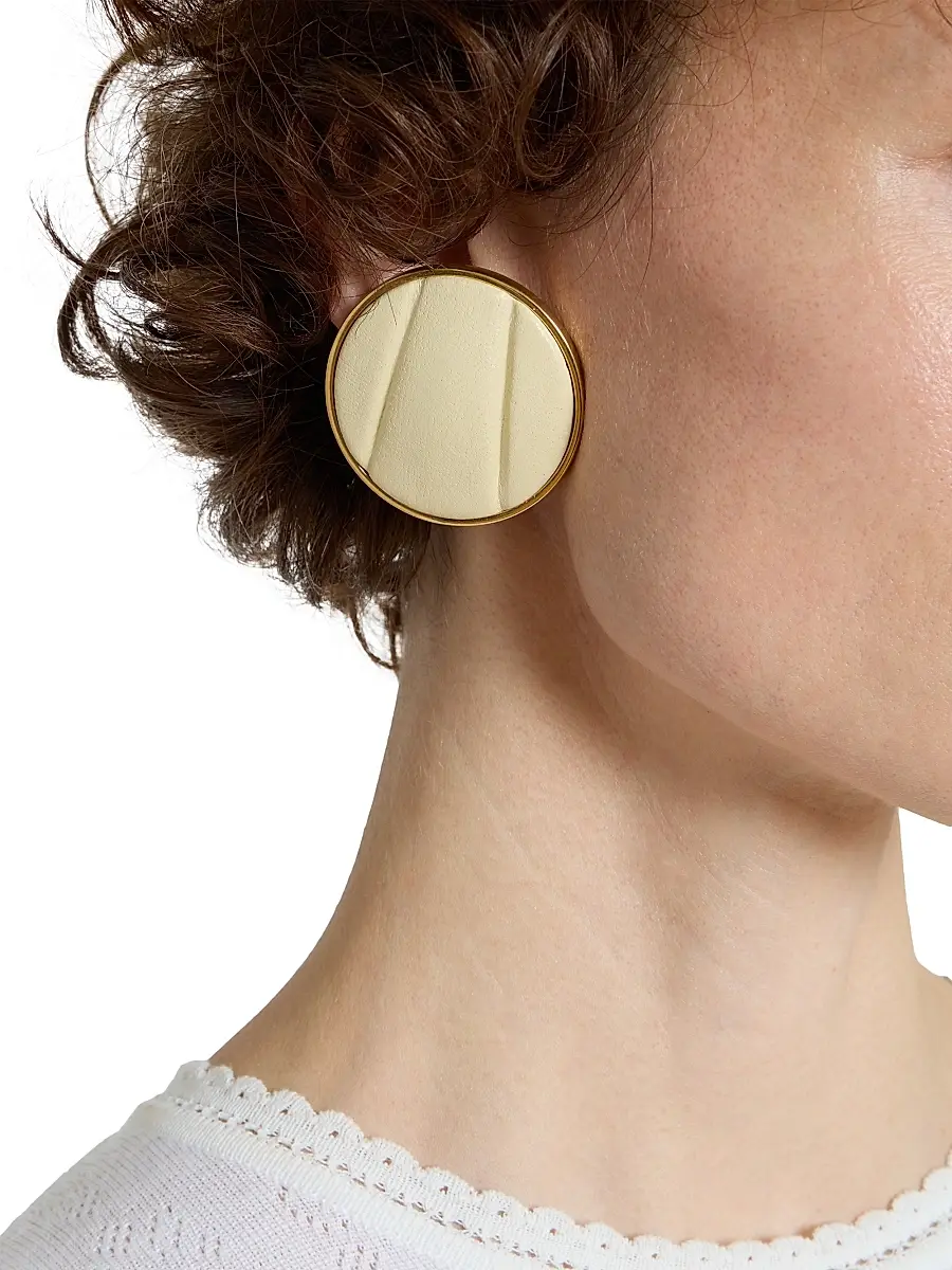 Chloé Women's Pleated Stud Earrings - Soft Powder | Thumbnail 2