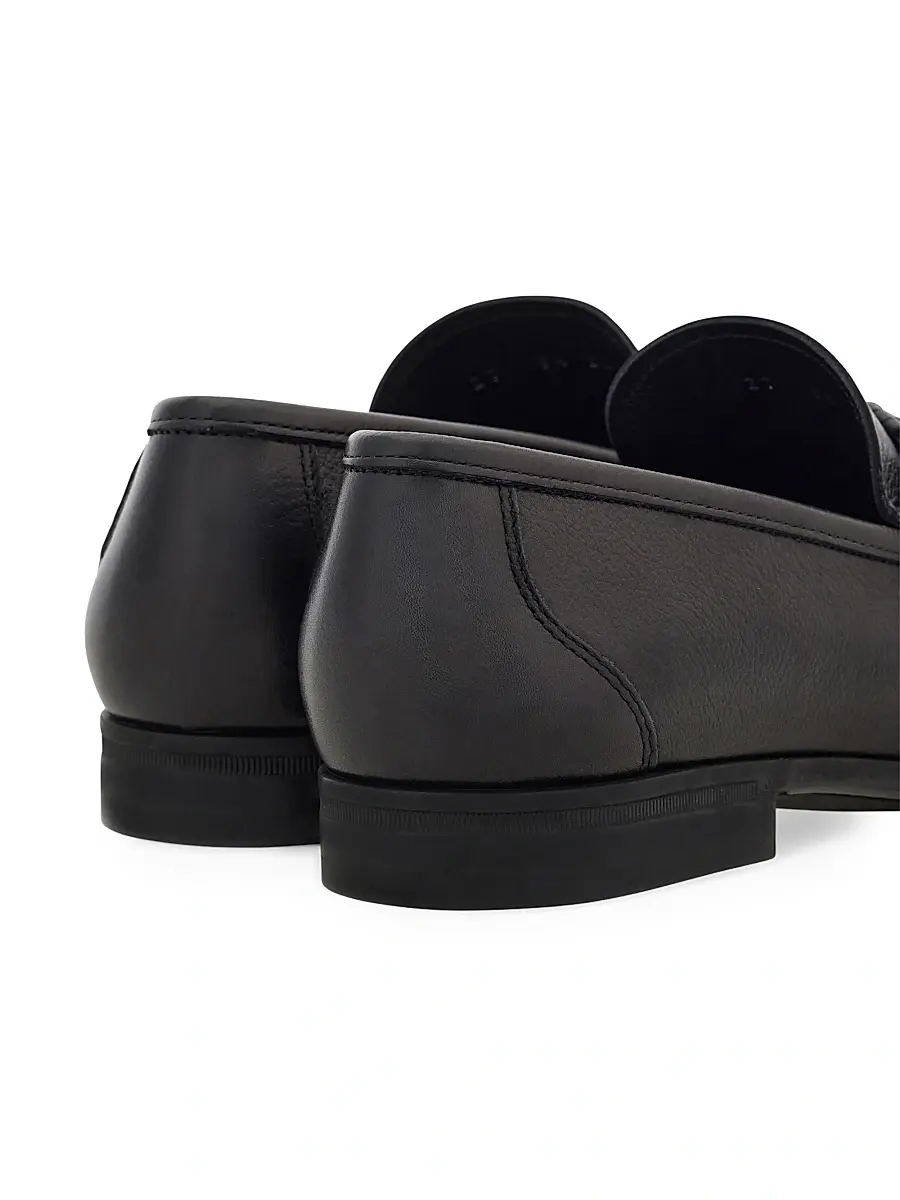 FERRAGAMO Men's Caspian Braided-Strap Leather Loafers - Nero | Thumbnail 10