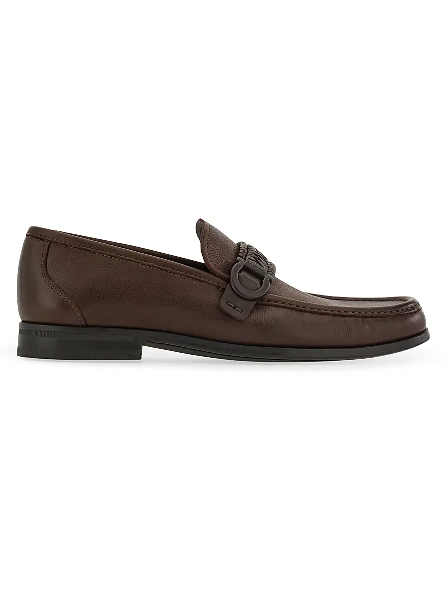 FERRAGAMO Men's Caspian Braided-Strap Leather Loafers - Nero | Image 1 FERRAGAMO Men's Caspian Braided-Strap Leather Loafers - Nero | Image 1