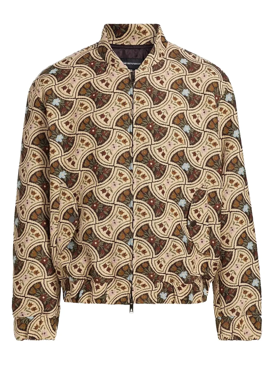 Emporio Armani Men's Floral Jacquard Bomber Jacket