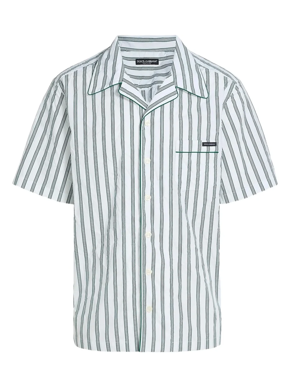 Men's Striped Cotton-Silk Camp Shirt