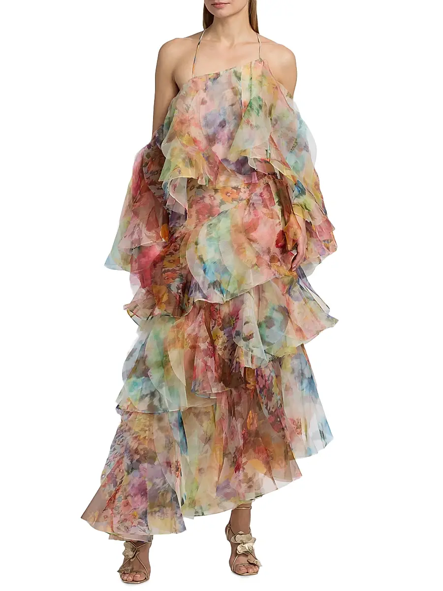 Zimmermann Women's Luna Fanned Maxi Skirt | Thumbnail 2