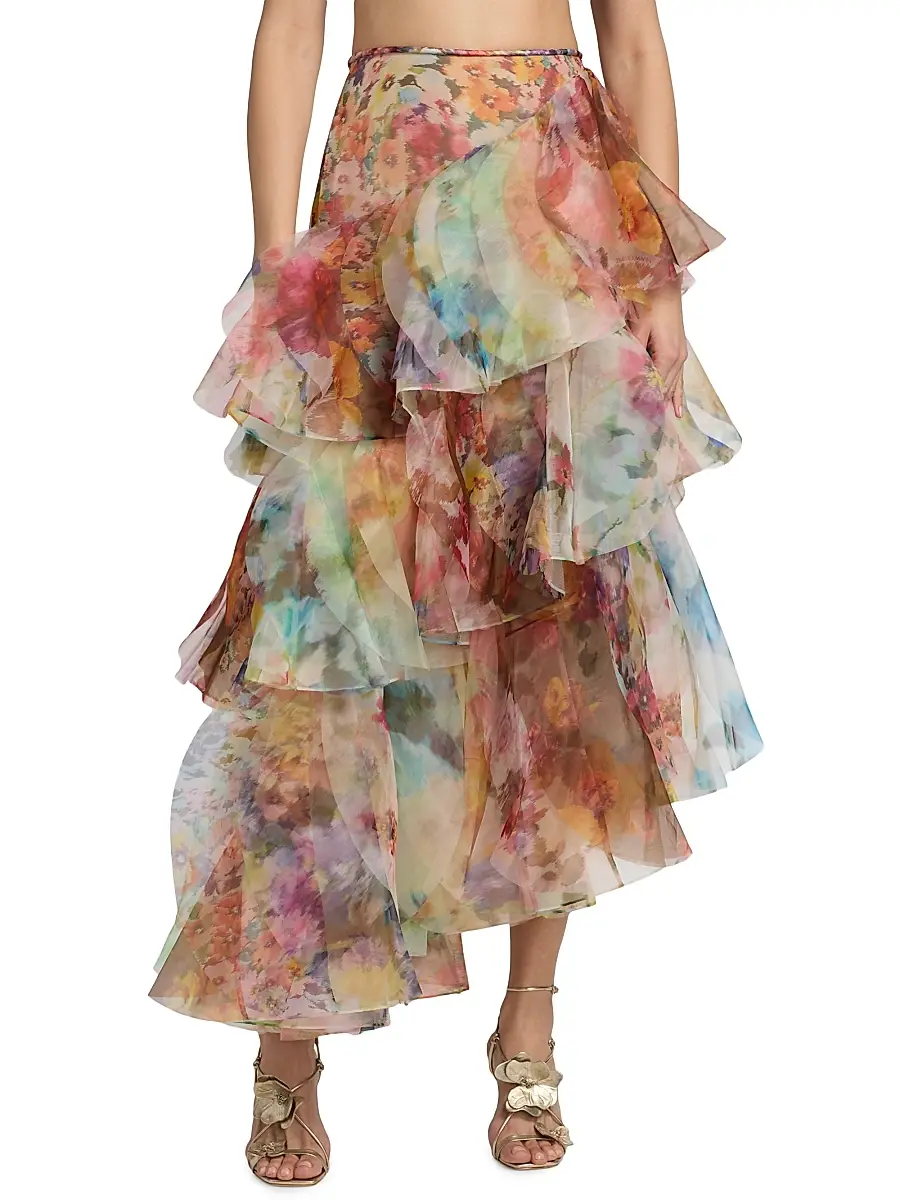 Zimmermann Women's Luna Fanned Maxi Skirt | Thumbnail 3