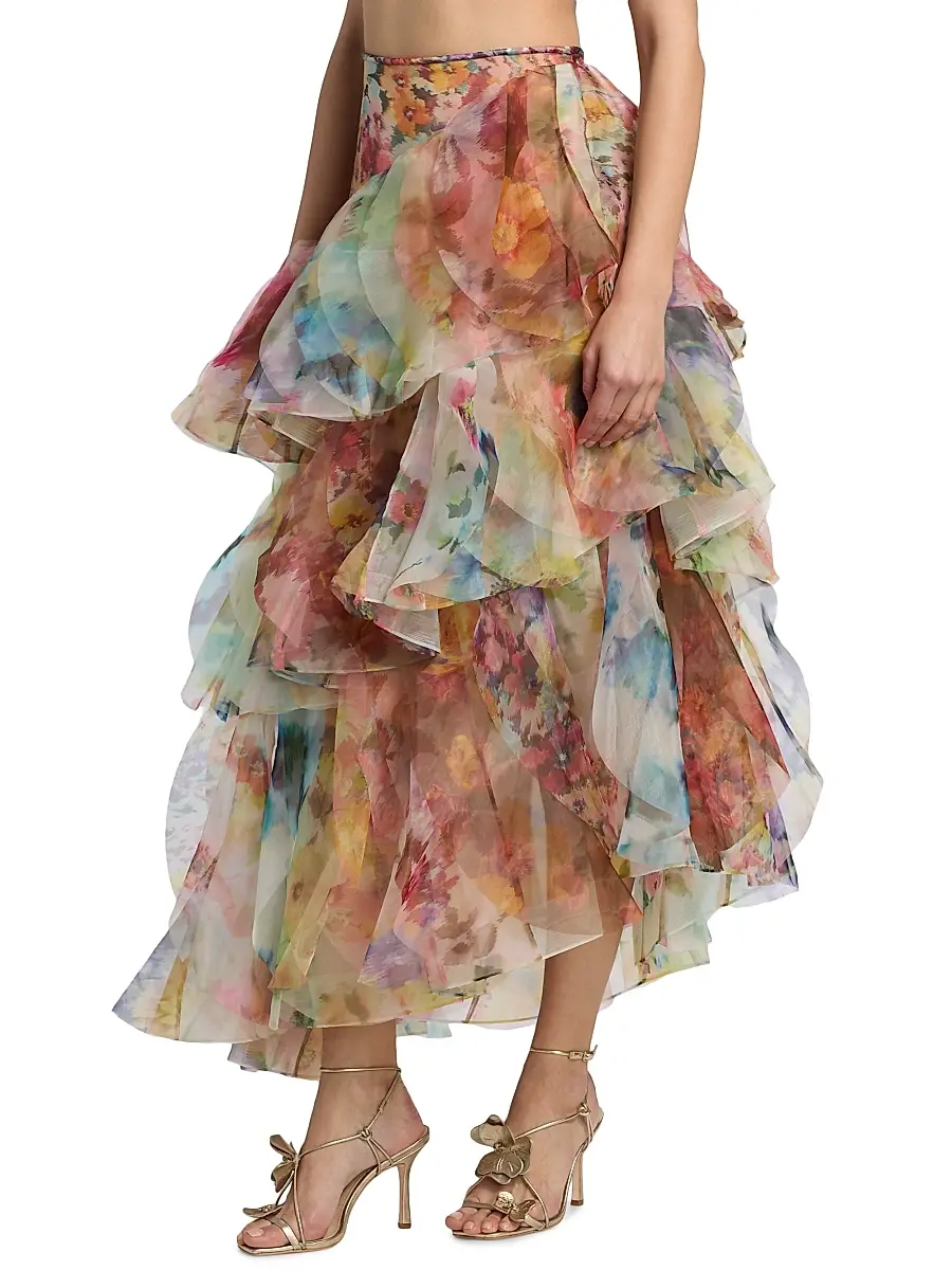 Zimmermann Women's Luna Fanned Maxi Skirt | Thumbnail 4