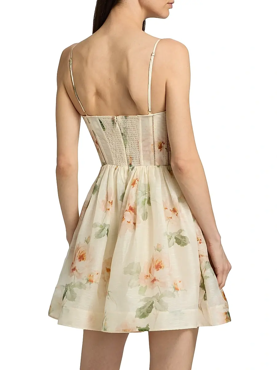 Zimmermann Women's Carousel Floral Linen-Silk Corset Minidress | Thumbnail 5 Zimmermann Women's Carousel Floral Linen-Silk Corset Minidress | Thumbnail 5