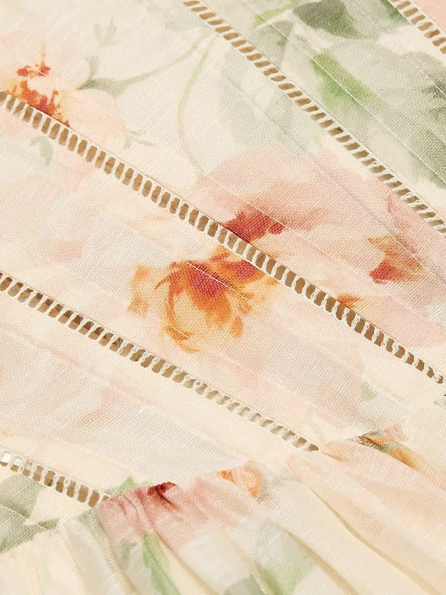 Zimmermann Women's Carousel Floral Linen-Silk Corset Minidress | Thumbnail 8 Zimmermann Women's Carousel Floral Linen-Silk Corset Minidress | Thumbnail 8