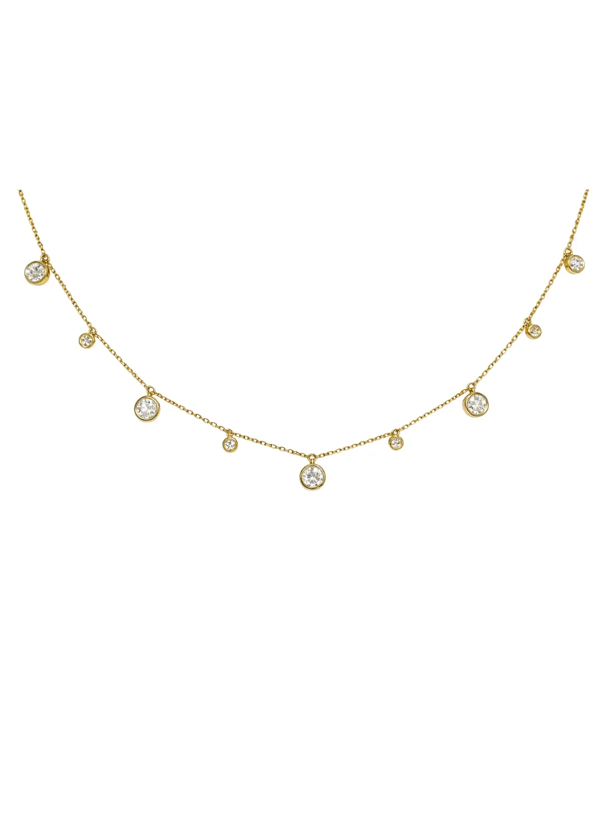 1.65ct Diamond 14K Gold Station Necklace