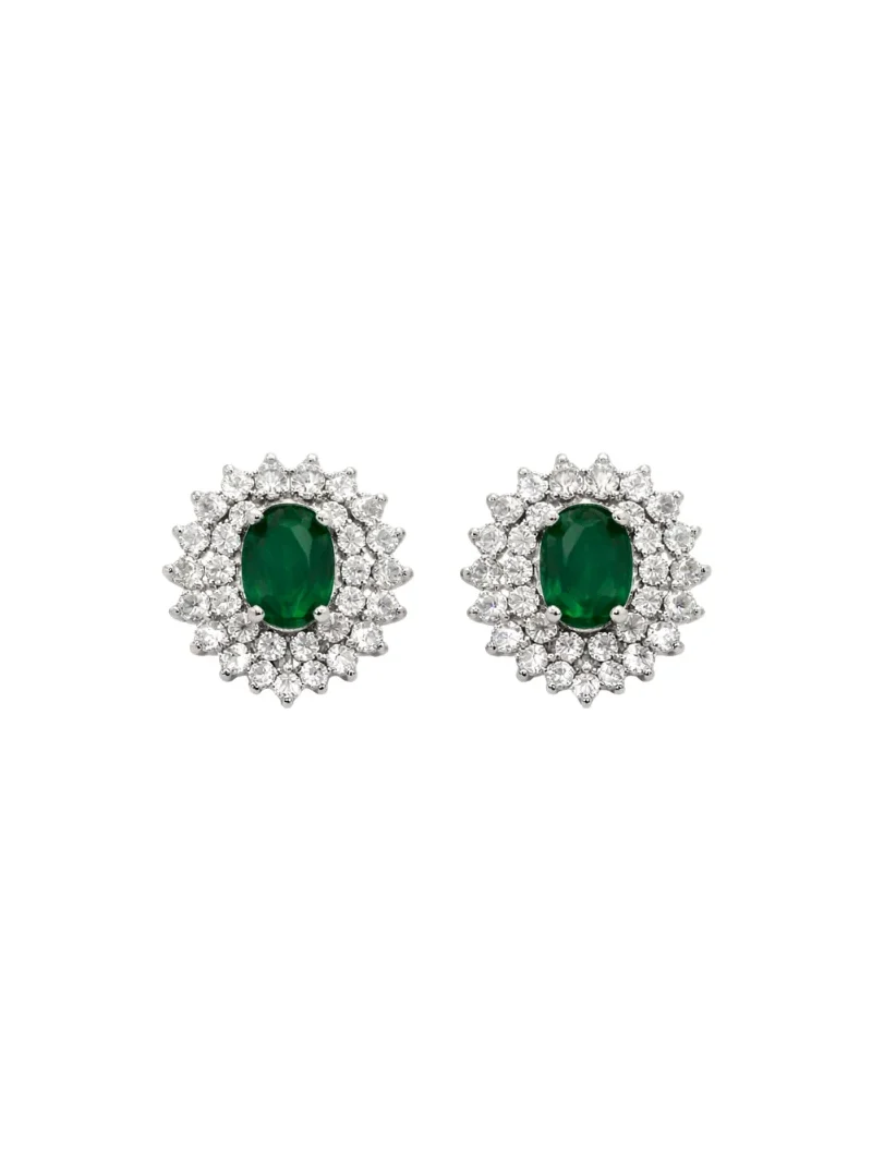 2.38ct Diamond Emerald 18K Gold Double Halo Earrings 2.38ct Diamond Emerald 18K Gold Double Halo Earrings