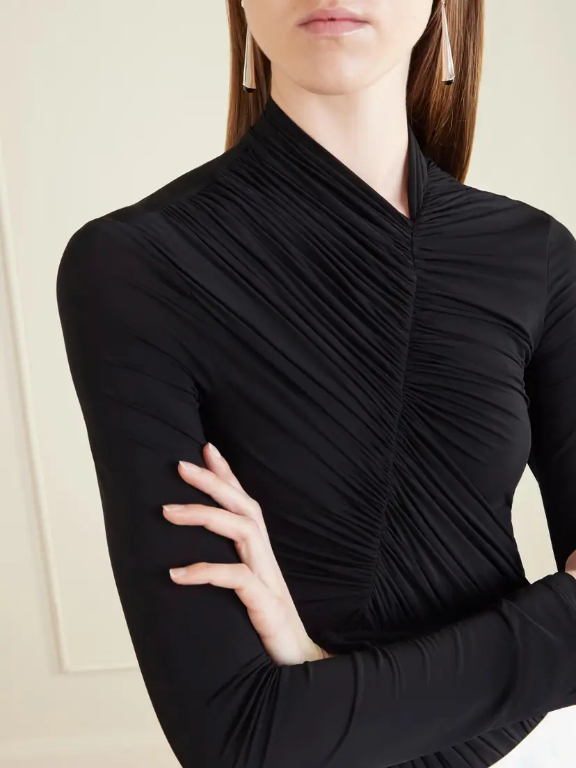 Stella McCartney Draped Crepe-jersey Bodysuit | Thumbnail 4 Stella McCartney Draped Crepe-jersey Bodysuit | Thumbnail 4