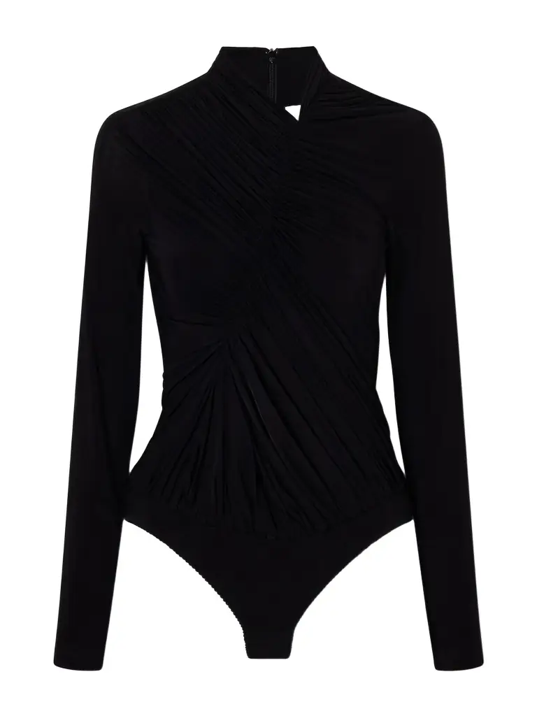 Draped Crepe-jersey Bodysuit