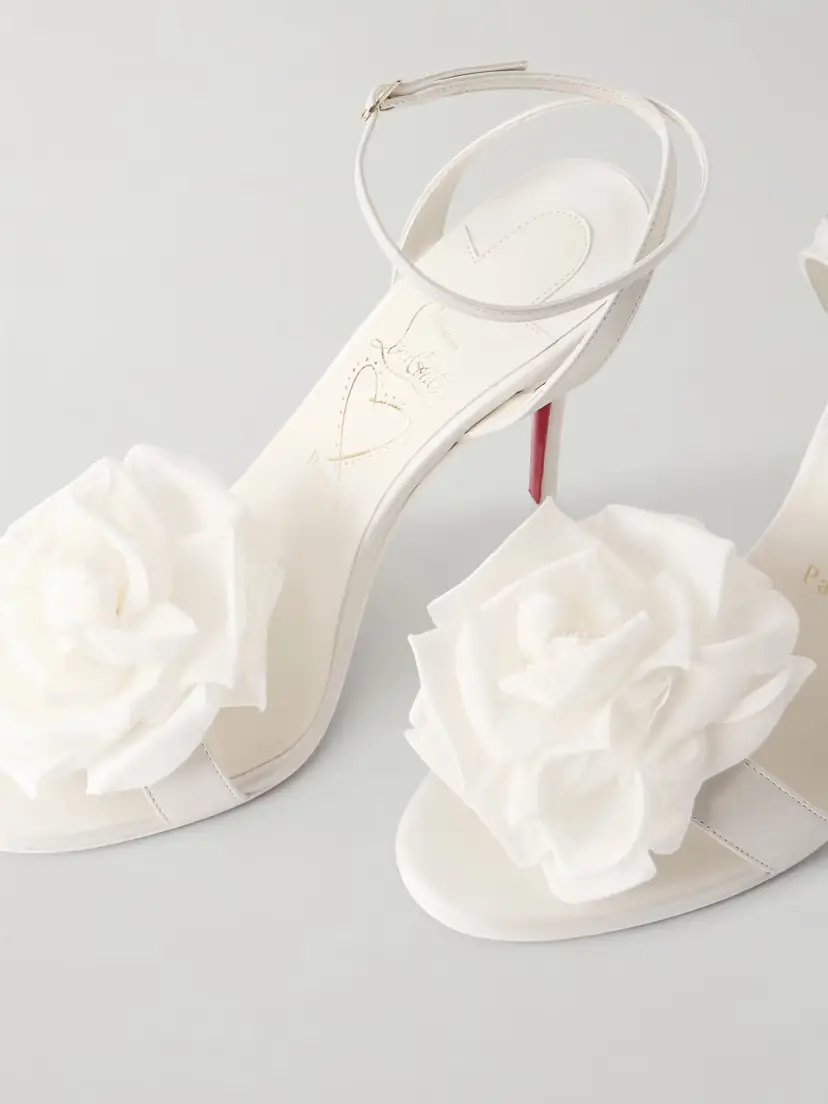 Christian Louboutin Miss Z Flora 100 Appliquéd Leather Sandals | Thumbnail 5