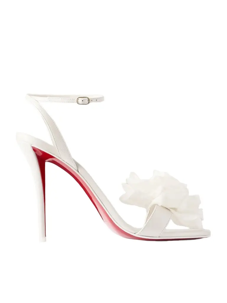 Christian Louboutin Miss Z Flora 100 Appliquéd Leather Sandals | Image 1 Christian Louboutin Miss Z Flora 100 Appliquéd Leather Sandals | Image 1