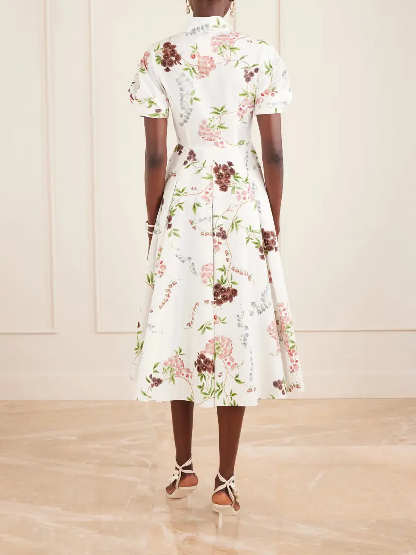 Erdem Pleated Floral-print Cotton-poplin Midi Shirt Dress | Thumbnail 3