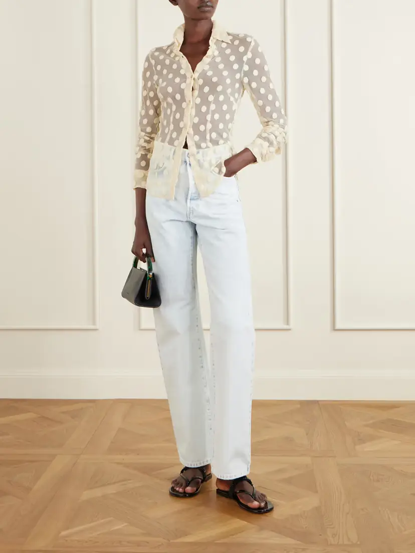 Dries Van Noten Polka-dot Cotton-blend Tulle Shirt | Thumbnail 2 Dries Van Noten Polka-dot Cotton-blend Tulle Shirt | Thumbnail 2