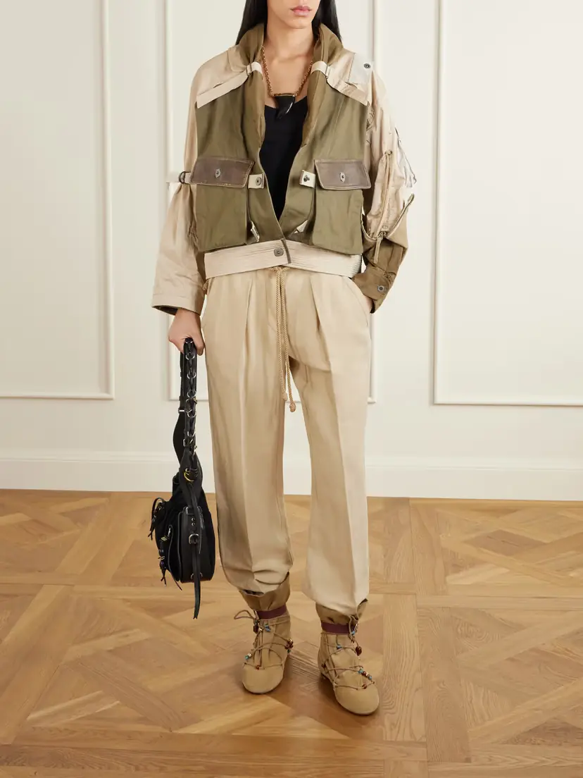 Isabel Marant Julissa Leather-trimmed Organic Cotton Jacket | Thumbnail 2