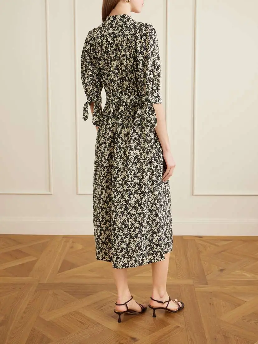 MAISON MAYLE Lala Patterned Silk-crepe Midi Dress | Thumbnail 3 MAISON MAYLE Lala Patterned Silk-crepe Midi Dress | Thumbnail 3