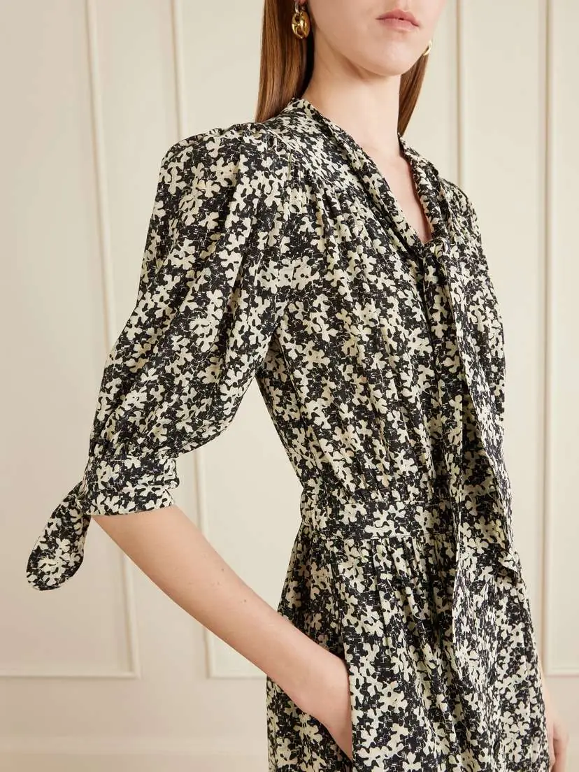 MAISON MAYLE Lala Patterned Silk-crepe Midi Dress | Thumbnail 4 MAISON MAYLE Lala Patterned Silk-crepe Midi Dress | Thumbnail 4