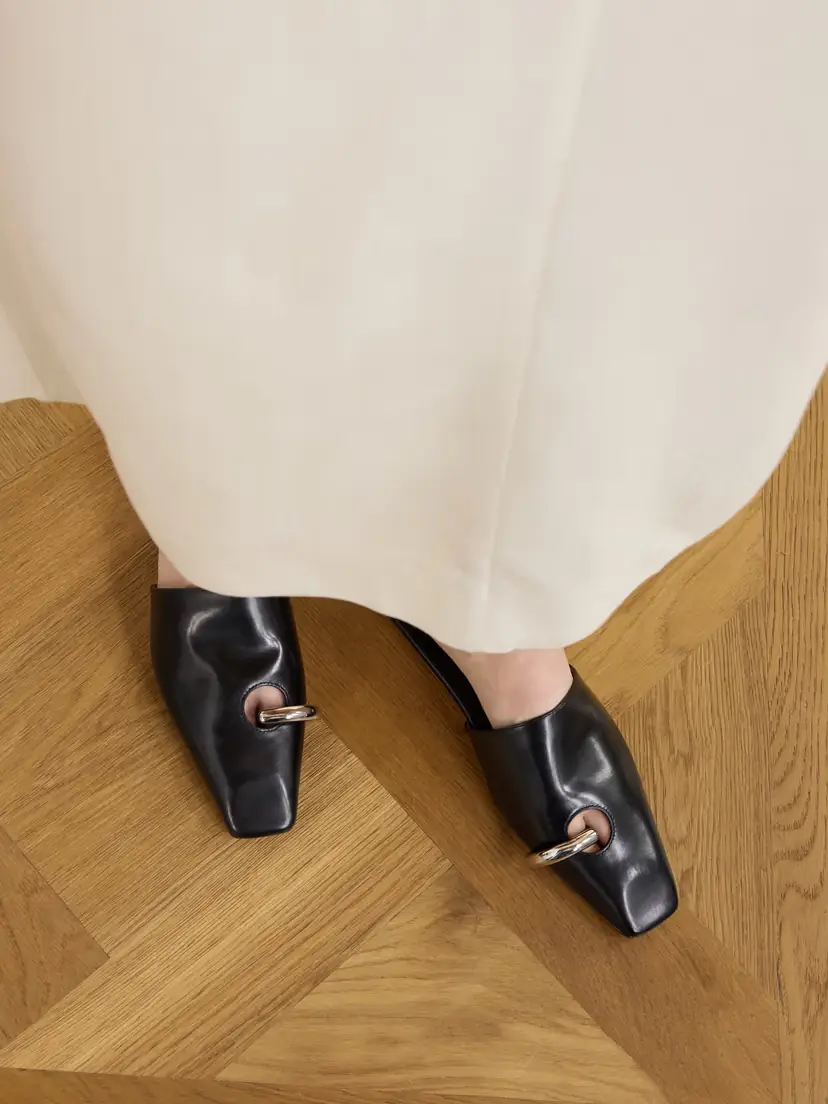 Tory Burch Pierced Embellished Leather Slip-ons | Thumbnail 2