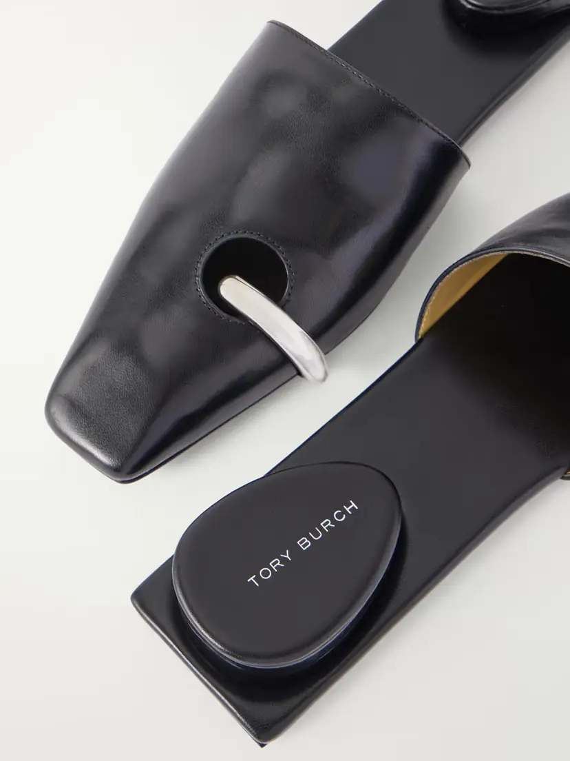 Tory Burch Pierced Embellished Leather Slip-ons | Thumbnail 5