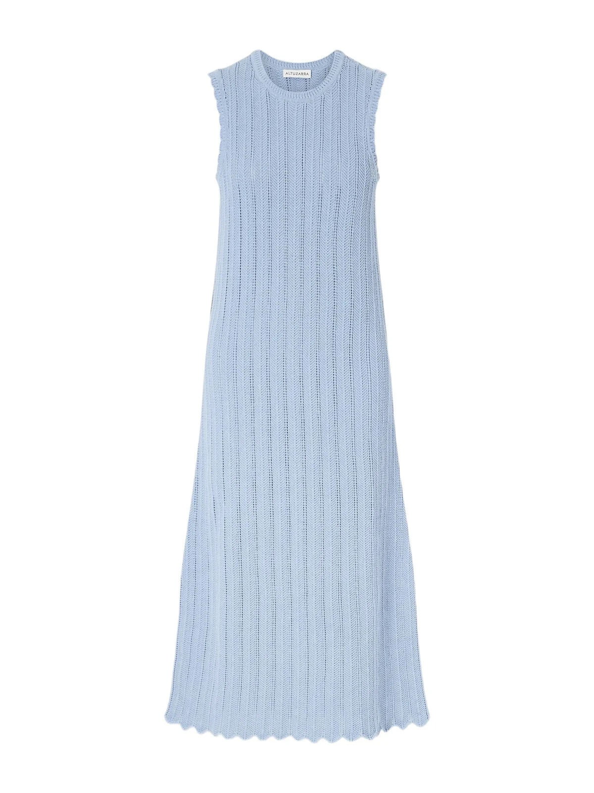 Altuzarra Sissi Scalloped Open-knit Organic Cotton Dress