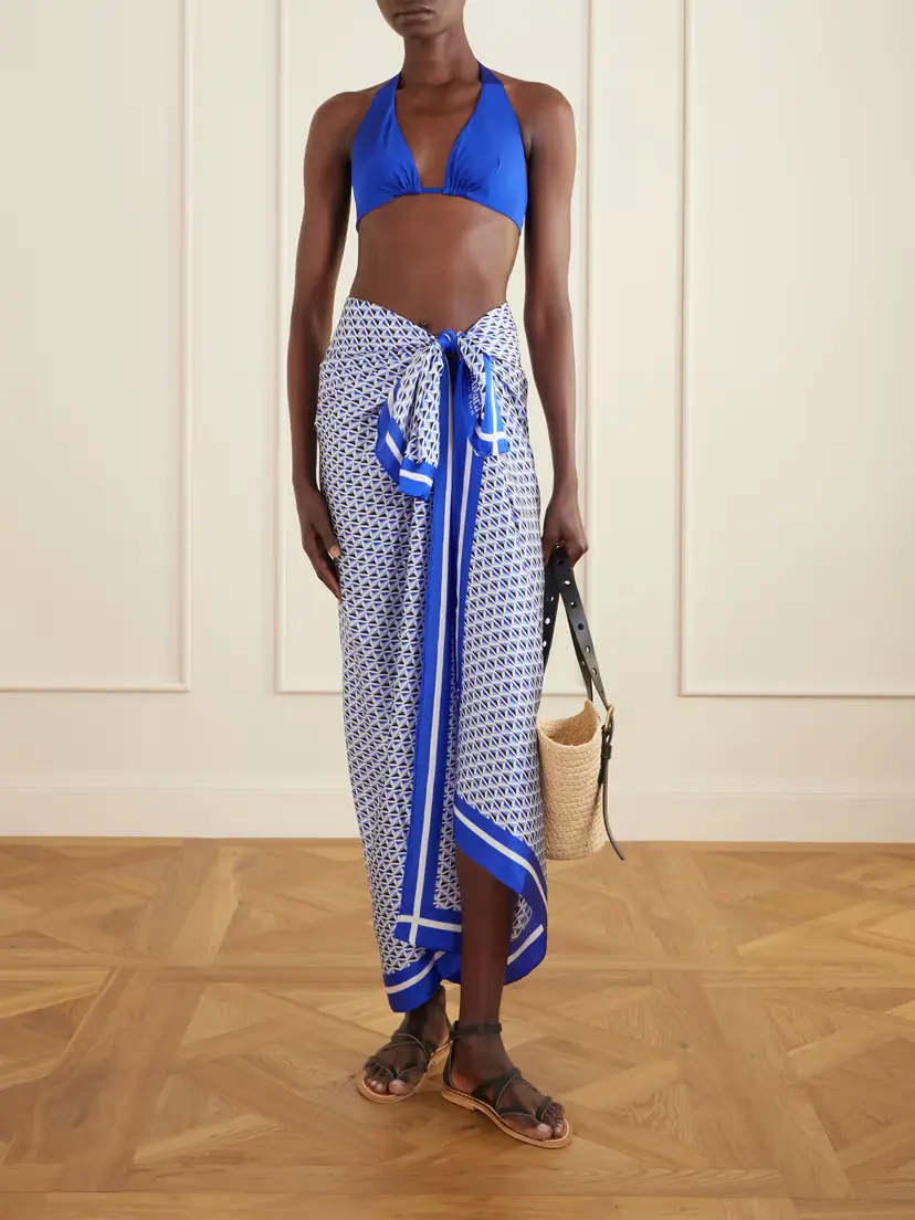 Max Mara Spuma Printed Silk Pareo | Thumbnail 2
